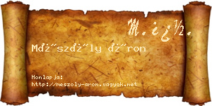 Mészöly Áron névjegykártya